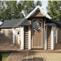 Viking camping hytte 9,2m2 med to tilbygg på 4,3m2